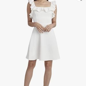 Bcbg Generation Ruffle Open Back with Bow Tie Ivory Lower Back Zip Size 6 Nwt❤